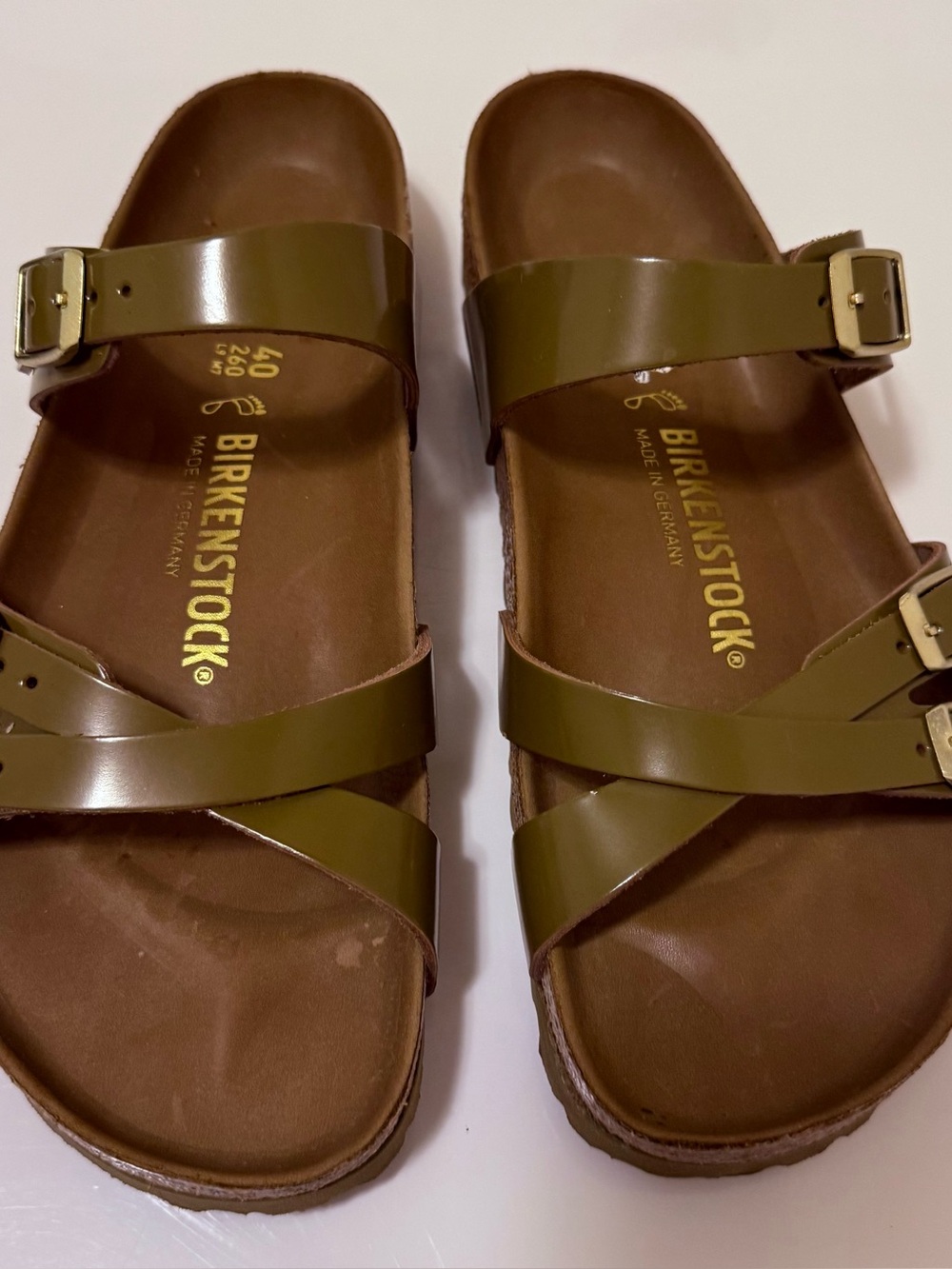Birkenstock Women's Olive Green Double-Strap Sandals